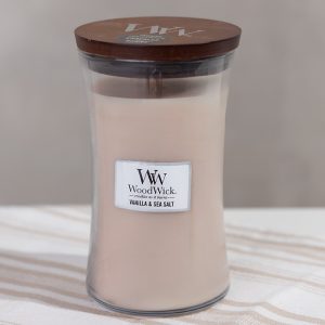 WoodWick 21.5 Oz. Vanilla & Sea Salt Hourglass Jar