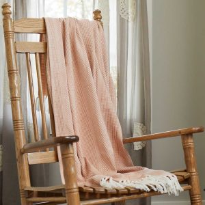 Cotton Woven Jacquard Throw – Pink