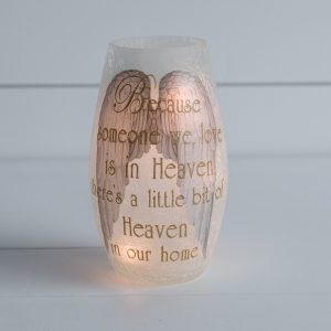“Heaven in Our Home” Lighted Glass Vase