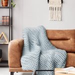 Chunky Knitted Throw – Blue