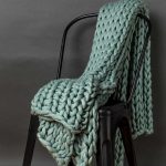 Chunky Knitted Throw – Aqua