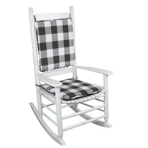 Black Check Rocking Chair Cushion Set
