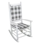 Gray Check Rocking Chair Cushion Set
