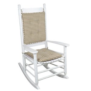 Natural Non-Slip Gingham Rocking Chair Cushion Set