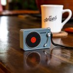 Mini Turntable Retro Portable Bluetooth Speaker – Gray