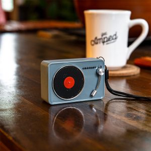 Mini Turntable Retro Portable Bluetooth Speaker – Gray