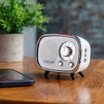 Rondo Retro Portable Bluetooth Speaker with Microphone – White