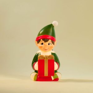 Elf with Gift Box Blow Mold