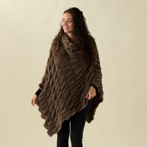Chocolate Faux Fur Poncho