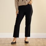Black Velvet Trim Ponte Pants