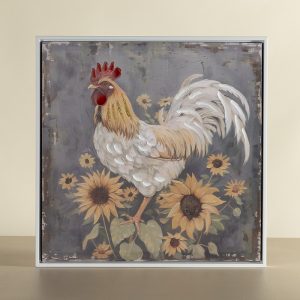 Rooster Framed Canvas