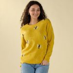 Bee Intarsia Yellow Sweater