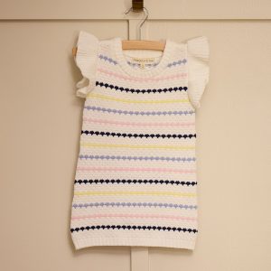 Toddler Stripped Ruffled Sweater Dress