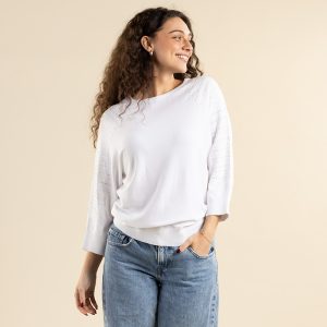 Sequin Detail White Sweater