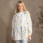 Floral White Raincoat