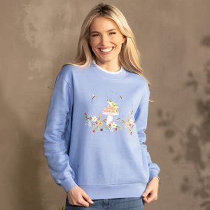 Frog Mushroom Blue Pullover Fleece
