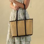 Rattan Black Trim Shoulder Bag