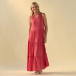 Pink Tiered Maxi Dress
