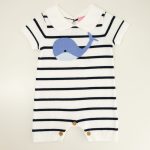 Infant Stripe Whale White Sweater Romper