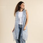 Blue Mixed Media Vest