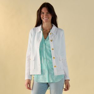 White Texture Knit Jacket