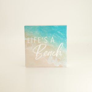 Lifes A Beach Wood Block