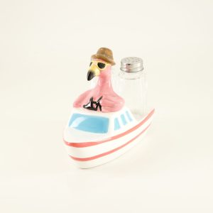 Glass Salt and Pepper Flamingo Holder