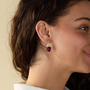 Bow Blackberry Earrings- Gold