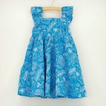 Allover Summer Icon Embroidered Blue Woven Dress
