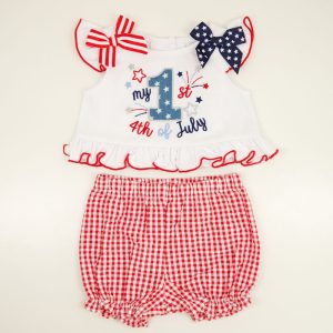 Infant Gingham My 1st 4th of July Top and Short Set