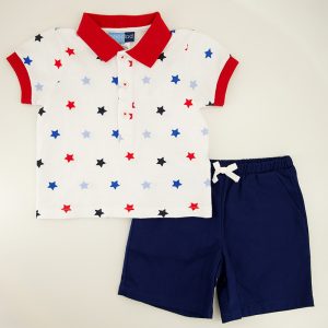 Toddler Knit Star Polo and Short Set