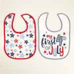 2 Pack My 1st 4th of July Bib Set