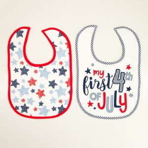 2 Pack My 1st 4th of July Bib Set