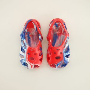 Infant Red, White, and Blue Tie-Dye Eva Clogs
