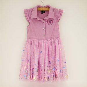 Toddler Foil Butterfly Purple Tutu Dress