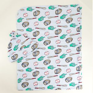 Infant Baseball Swaddle and Hat Set
