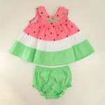 Infant Watermelon Knit Colorblock Bloomer Dress