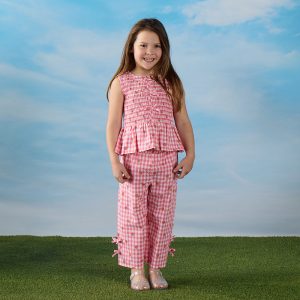 Toddler Woven Gingham Strawberry Top and Pants Set
