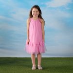 Toddler Bow Hem Pink Tulle Dress