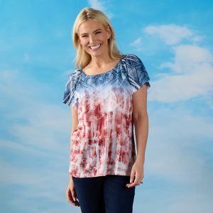 Bandana Print Ruffle Top