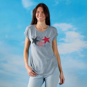 Star Mix Media Blue Tee