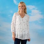 Star Embroidered White Tier Top