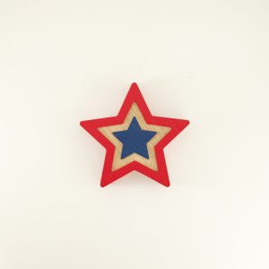 Red Wooden Star Block