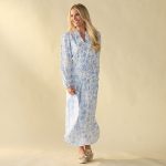 China Print Blue Dress