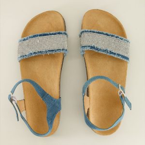 Bling Blue Denim Comfort Sole Sandals