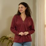 Lurex Red Knit Cardigan