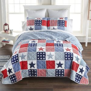 Your Lifestyle Star and Stripe 2 Piece Cotton Twin Quilt Set
