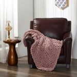 Chenille Knitted Throw – Blush